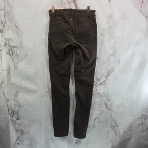 Prana Pants Womens 2 Brown Brenna Moto Chocolate Skinny Mid Rise Crop